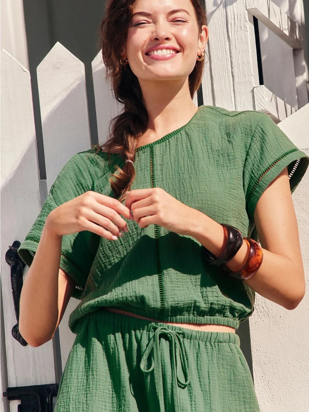 Green Two-Piece Skirt Set - Women